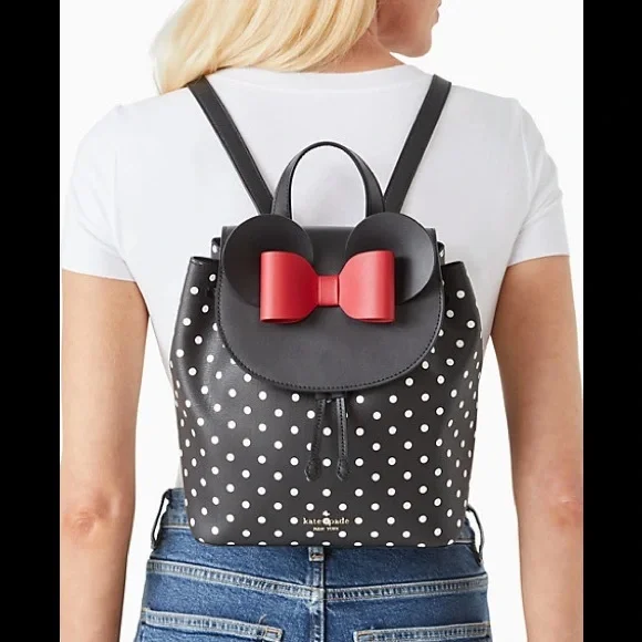 NWT KATE SPADE DISNEY MINNIE MOUSE RED BOW BACKPACK POLKA DOT BLACK MULTI kate spade | Bags | Nwt Kate Spade Disney Minnie Mouse Red  main image 4